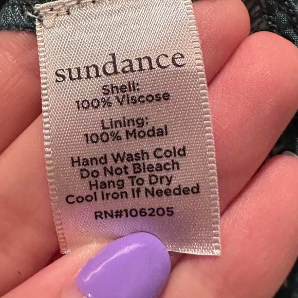 Sundance Green Black Floral Lightweight Flowy Dress Sz Small Petite - Picture 6 of 8